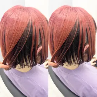 ミディアム カラー ハイトーン🎀 暖色系カラー🎀愛美のヘアスタイル