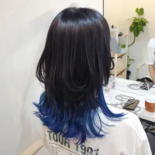 セミロング カラー 派手髪/ハイトーン/ エクステ✨ユウキのヘアスタイル