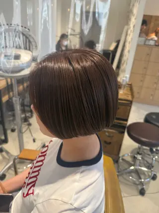 ショート カラー 鈴木弥月/透明感カラ ー/ボブ/髪質改善のヘアスタイル