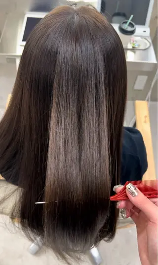 ロング 艶ワンカラー♡ ゆうかのヘアスタイル