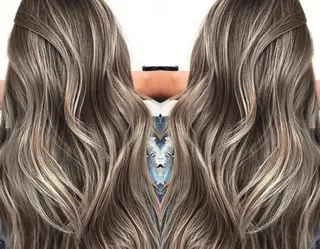 ロング カラー パーマ ヘアアレンジ Device ディバイスのヘアスタイル