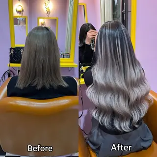 ロング シール＋ちび編み込み エクステ梅田🐨のヘアスタイル