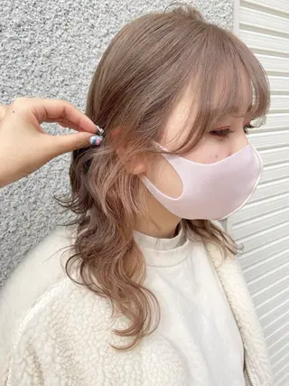 セミロング カラー ヘアアレンジ レイヤーカット指名 No.1💖マユカのヘアスタイル