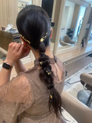 ロング ヘアアレンジ 韓国ヘアメイク🎀/ 縮毛矯正✨山本媛香のヘアスタイル