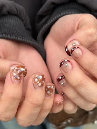ネイル nail salon HAZY所属・HAZY☁️長堀橋 |ショートネイル🧸のネイルデザイン
