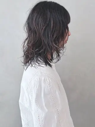 ミディアム パーマ 小顔ボブ/お悩み解決 /ボブパーマ/とういのヘアスタイル