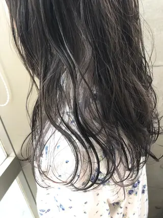 セミロング カラー ブリーチなしで透明感 艶カラー【Ryo】のヘアスタイル
