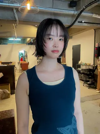 ミディアム カラー パーマ/レイヤー 岩山丈一郎のヘアスタイル