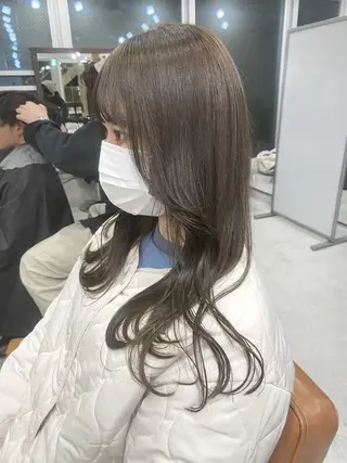 セミロング カラー ヘアアレンジ 🌷FUKA🌷 まろやかハイトーンのヘアスタイル