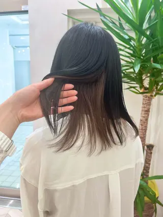 セミロング 髪質改善/ブリーチ ツヤ髪/shiinaのヘアスタイル