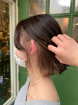 ショート カラー 清水千優/パーマ/透 明感カラー/メンズのヘアスタイル