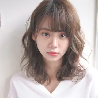 セミロング パーマ 千 田のヘアスタイル