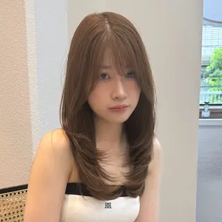 ロング レイヤーカット 縮毛矯正 高杉颯汰のヘアスタイル