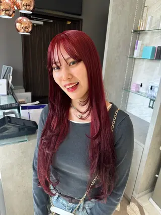 ロング カラー AYAKASA 暖色カラー/レイヤーのヘアスタイル