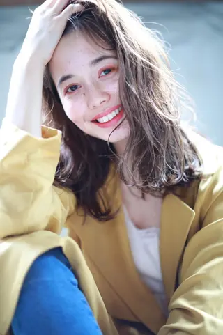 ミディアム カラー パーマ 💝髪質改善💝_ chlom🌸春🌸のヘアスタイル