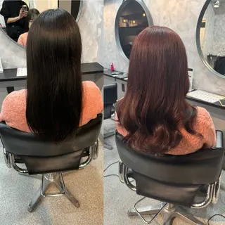 セミロング 濱川響太レディース カットモデルのヘアスタイル