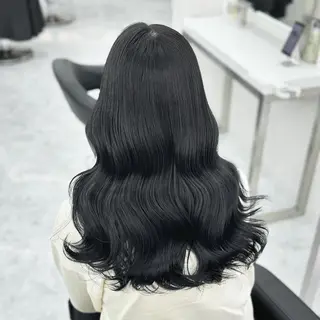 ロング カラー パーマ ブリーチなし Ⅰ 髪質改善カラーのヘアスタイル