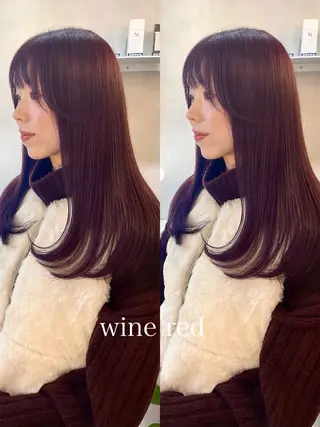 ロング ボブ/透明感カラー/ 赤み消し/髪質改善のヘアスタイル