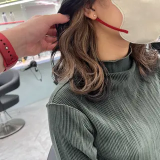 セミロング カラー 韓国スタイル🇰🇷 トレンドレイヤー🪡のヘアスタイル