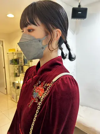 ミディアム カラー ヘアアレンジ マツエク・マツパ アイブロウ Noah's　Ark所属・透明感カラー🫧ヘア セット🫧松本菜月の眉毛・アイブロウイメージ