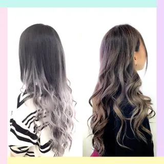 ロング カラー れん/ハイトーン /エクステ/韓国風のヘアスタイル