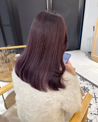 セミロング カラー ラベンダー/レイヤー スタイル🤎mamiのヘアスタイル