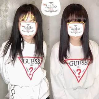 セミロング カラー パーマ ヘアアレンジ メンズ キッズ ネイル マツエク・マツパ ACHFILO モデル募集のヘアスタイル