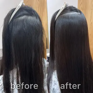 セミロング パーマ KIZU 髪質改善 オカルト怪談のヘアスタイル