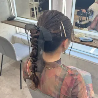 ロング ヘアアレンジ JUNSHIN🦋 ヘアセット／カラーのヘアスタイル