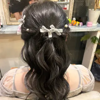 セミロング ヘアアレンジ ゆ ののヘアスタイル