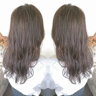 セミロング カラー パーマ ヘアアレンジ エグチ アキラのヘアスタイル