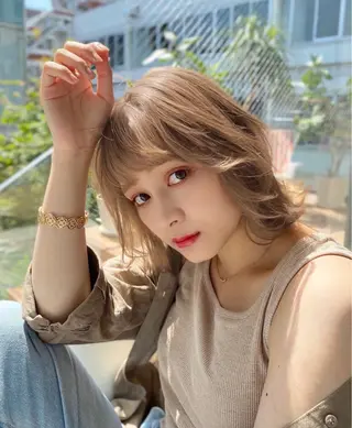 ミディアム カラー Ms.CHARM所属・透明感カラー🌿 グレージュ🐺陽介のヘアスタイル