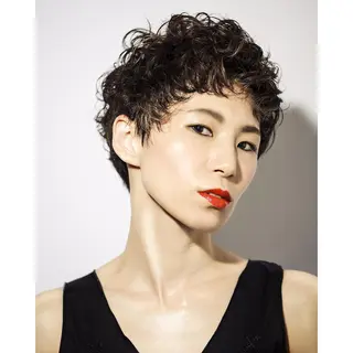 ショート パーマ 永野 早紀のヘアスタイル