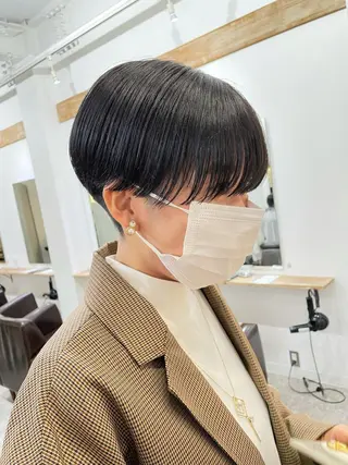 ショート カラー パーマ/透明感カラー /ボブ/吉田一生のヘアスタイル