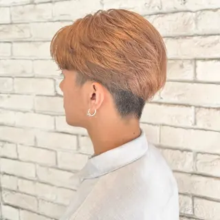 カラー メンズ 横浜｜韓国レイヤー｜ 暖色カラー｜まなとのヘアスタイル