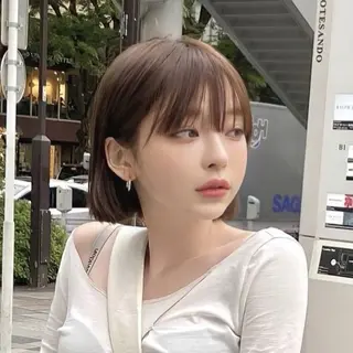 ショート カラー 山崎/ボブ縮毛矯正 レイヤー髪質改善のヘアスタイル