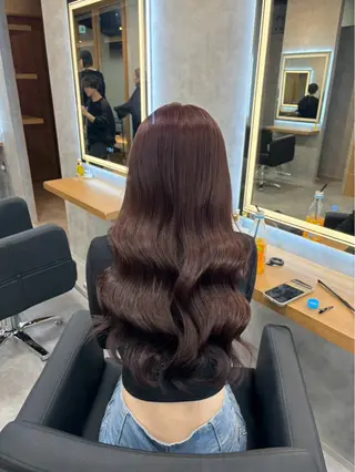 ミディアム カラー ヘアアレンジ レイヤー×透明感カラ ーHAYATOのヘアスタイル