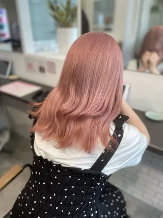 セミロング カラー 京都美容師 塩のヘアスタイル