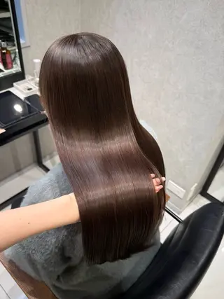 ロング ブラウン/盛れる 顔周り/髪質改善のヘアスタイル