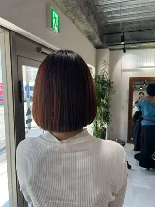 ショート 艶ボブ🤎ボブパーマ 透明感カラー\メンズのヘアスタイル