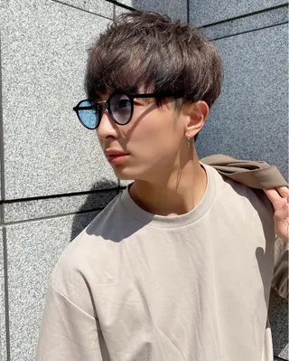 メンズ ボブ・韓国レイヤー・ くびれボブ・内藤康太のヘアスタイル