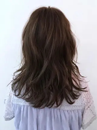 セミロング カラー 斉藤 貴也のヘアスタイル