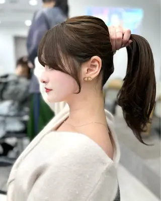 セミロング 前髪顔まわりカット 🌈中村海聖のヘアスタイル