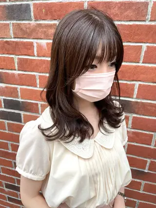 セミロング カラー 縞田 健一のヘアスタイル