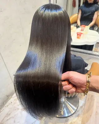 ロング 縮毛矯正/ブリーチ なしダブルカラー輝希のヘアスタイル