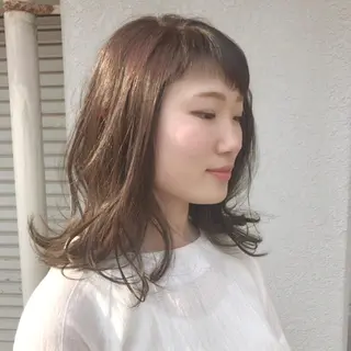 ミディアム カラー レイヤーカット匠 イソザキノリユキのヘアスタイル