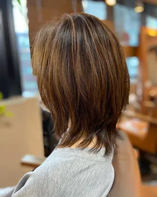 ミディアム カラー スローエイジング/ ダメージレス鈴木慎一のヘアスタイル