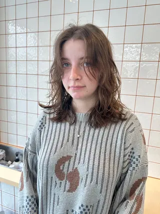 ミディアム パーマ ボブ/レイヤー/ケア パーマ/リュウタのヘアスタイル