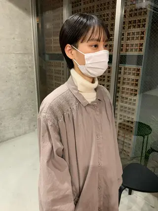 ショート カラー ボブパーマコテ巻き風 パーマNo1深江秀平のヘアスタイル