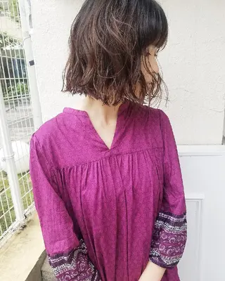パーマ 🙃 透明感カラー/ボブのヘアスタイル